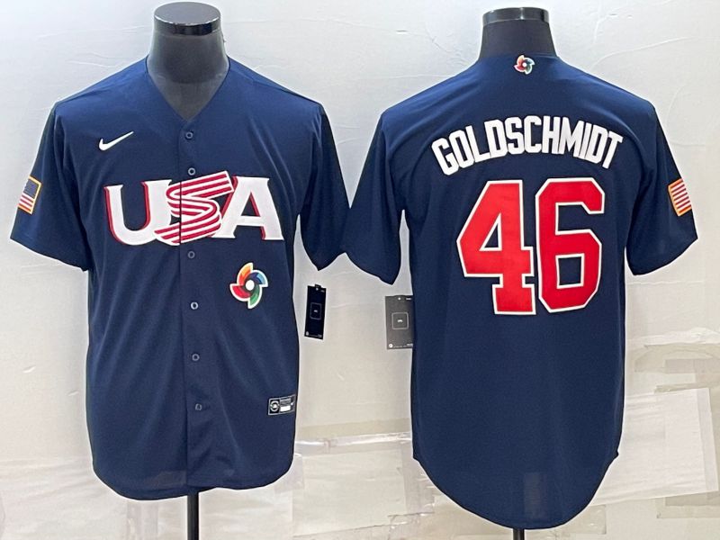 Men 2023 World Cub USA 46 Goldschmidt Blue Nike MLB Jersey8